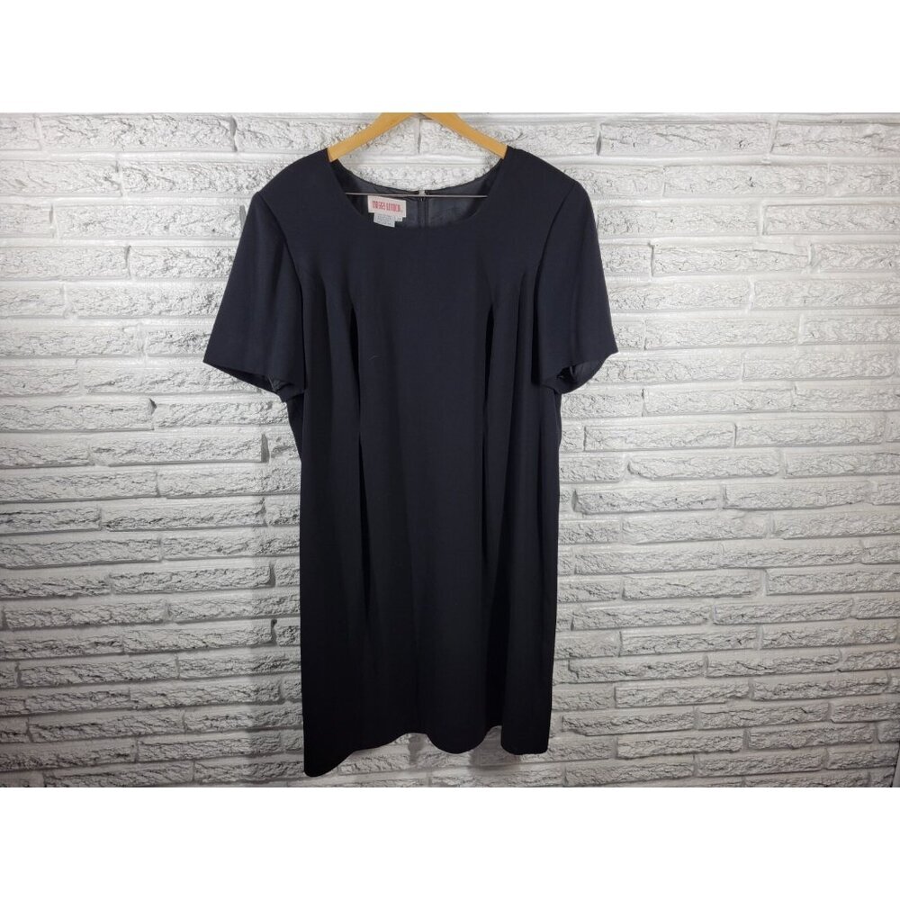 Maggy London 20 Black Shirt Dress Plus Size Knee Length Short Sleeve BLA36E